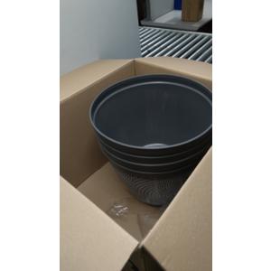 Quarut 4 Pack 15 Inch Large Planter Pot for Plants Outdoor Indoor, Plastic Flower Pots with Drainage Hole & Saucer, Modern Decorative Medium Large Plant Garden Pot, Plant Container for House (Gray)