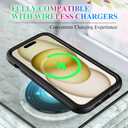 wahhle Compatible with iPhone 15 Plus Case, Magnetic Wireless Charging Built in Screen Protector Full Body Shockproof Slim Fit Bumper Protective Phone Cover 6.7'' Men Women-Black/Clear