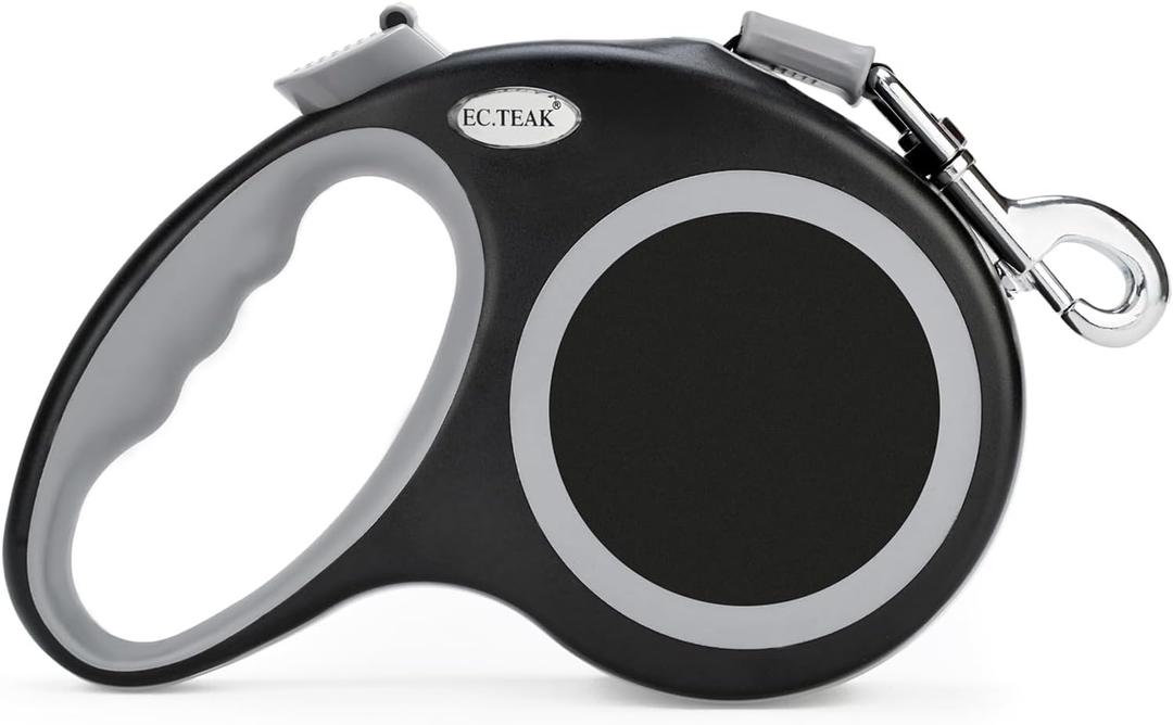 Retractable Dog Leash 26 FT, Heavy Duty Dog Leash for Dogs up to 110lbs, Strong Nylon Tape No Tangle, One-Handed Brake, Pause, Lock, Perfect for Medium Large Dogs (Black, 26 FT(66-110 LBS)