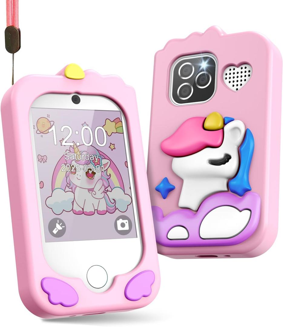 Kids Smart Phone, Phone for Kids Ages 3-12 | 2.8" Touchscreen, Dual Camera & Video Recording | Educational Learning Toy with Games & Music | Christmas Birthday Gift for Boys and Girls(Pink)