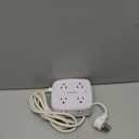 6 Ft Surge Protector Power Strip - 8 Widely Outlets with 4 USB Ports, 3 Side Outlet Extender with 6 Feet Extension Cord, Flat Plug, Wall Mount, Desk USB Charging Station, ETL,White