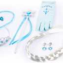 Funna Costume for Girls Princess Dress Up Cosplay with Accessories Blue, 4T