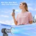 Handheld Portable Mini Fan, Personal Small Pocket Design, 19500RPM Powerful Motor Trubo, 10H Max Cooling time USB Rechargeable, 5 Speeds for Women/Men/Travel/Beach/Outdoor- Coconut Ash