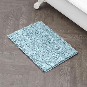 Laura Ashley  Astor Chenille Bath Mat | 100% Polyester | Premium Bathroom Dcor | Machine Washable | TPR Backing | Measures 17 x 24 | Aqua