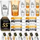 Domensi 30 sets 55th Birthday Party Favors for Guests 2 styles Acrylic Short Glasses 3 colors bottle opener Souvenir Thank You Tags with Organza Bags Twine for birthday Anniversary Wedding Shower