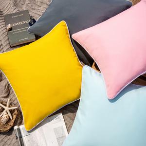 Phantoscope Pack of 1 Outdoor Waterproof Solid Throw Decorative Pillow Cover Decorative Square Outdoor Pillows Cushion Case Patio Pillows for Couch Tent Sunbrella, Yellow 12x20 inches 30x50 cm