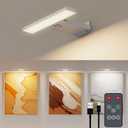 Picture Lights for Wall, 6000mAh Rechargeable Battery Wall Sconce with Remote & Timer, 3-Way Dimmable Art Lighting for Picture, Poster, Paintings, Gallery Artwork Wall Decor (1 Pack, White)