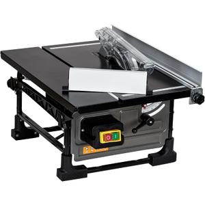 Table Saw for Jobsite, 8-inch 6.7-Amp Copper Motor, Cutting Speed up to 3576RPM, 24T Blade, Compact Portable Table Saw Kit with Sliding Miter Gauge DIY Woodworking and Furniture Making, Grey