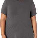 Amazon Essentials Women's Short-Sleeve Crewneck T-Shirt, Charcoal Heather, 2X