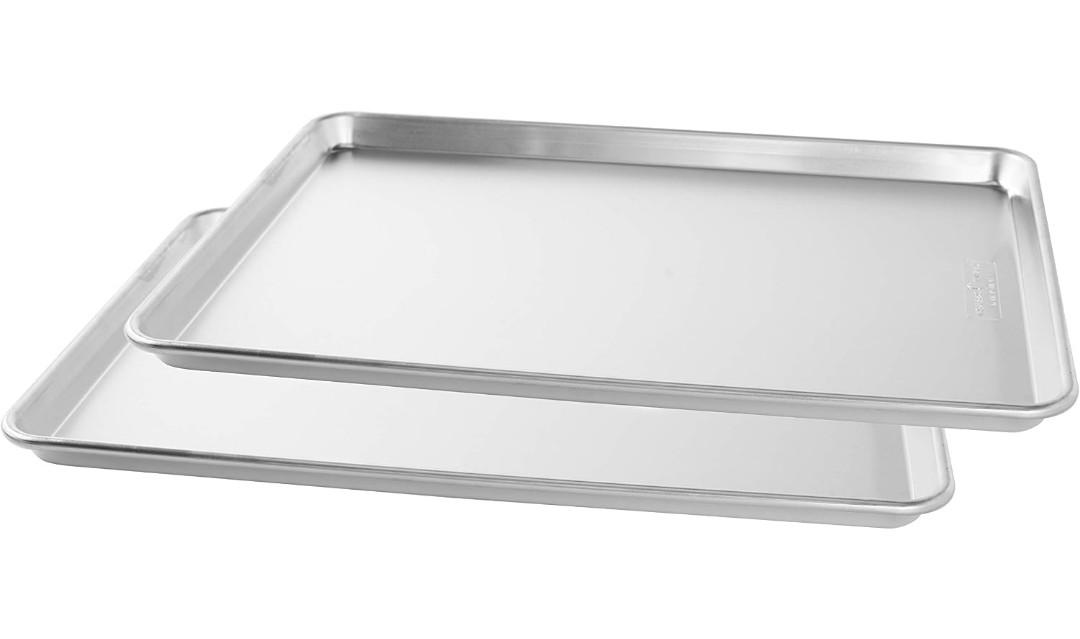 Nordic Ware Naturals Extra Large, 21 x 15 inch Baking Set - USA Made Aluminum Commercial Quality Pan for Baking or Roasting, Encapsulated Galvanized Steel Rim Prevents Warping, Sheet, Big Sheet,