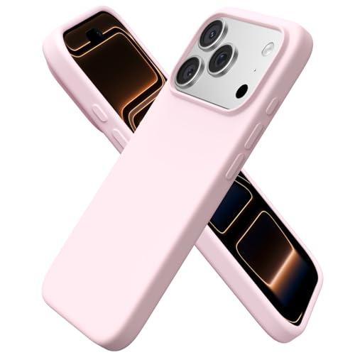 ORNARTO Compatible with iPhone 17 Pro Case 6.3", Slim Liquid Silicone 4 Layers Full Covered Soft Gel Rubber Shockproof Cover, Protective Phone Case for iPhone 17 Pro-Chalk Pink