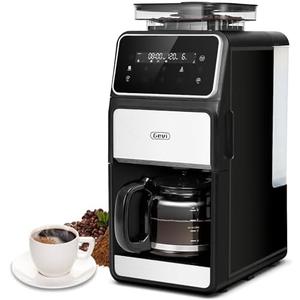 Gevi 10-Cup Grind & Brew Coffee Maker with Built-in Burr Grinder – Programmable Touch Screen, 4-Hour Keep Warm, Permanent Filter, Drip Coffee Machine for Home & Office