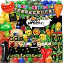 NANAGALI Hey One Bear Sensory Fruit Birthday Decorations - Dancing Fruit 1st Birthday Party Backdrop Balloons Arch Box High Chair Banner for Baby Boys Girls