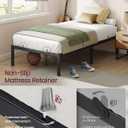 VASAGLE Twin Metal Bed Frame 14 Inches Tall, 550 lb Weight Capacity, No Box Spring Needed, with Under-Bed Storage, Easy Setup, Heavy-Duty Platform Bed, Mattress Retainers, Matte Black URMB653BD02S