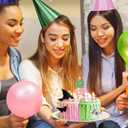 3 x Witch Number Birthday Candle, Pink and Green Birthday Candle Cake Topper for Wizard Theme Party Supplies Decorations(Number 8)
