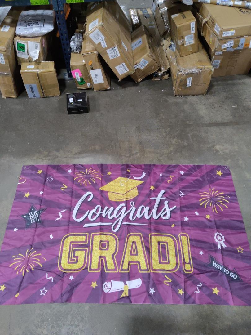 Graduation Decorations Class of 2025 - Maroon and Gold Graduation Party Supplies Include Backdrop, Banner, Hanging Swirls, Porch Sign, Balloons for Congrats Grad Decorations