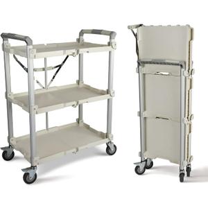 Olympia Tools 89-355 Pack N Roll Collapsible Service Cart, XL, 300LB Capacity, White