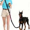 Hands Free Dog Leash, 10.1ft Crossbody & Waist-Wear Adjustable Leash, Dual-Zone Length Control, Shock-Absorbing Handle, Lightweight Rope Leashes for Small & Medium Dogs Black