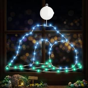 VIHOSE Easter Empty Tomb Window Lights Decoration Easter Silhouette Light with Battery Powered Religious Empty Tomb Shaped Silhouette Sucker LED Lamp for Church Sunday School Christian Decoration