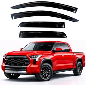 KPY Rain Guards Fit for 2022-2026 Toyota Tundra Crewmax, Out-Channel Window Visors Vent Wind Deflectors 4PC, Truck Accessories for 22-26 Tundra Crewmax (Full-Size Cabs)
