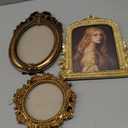 Thyle 3 Pcs Vintage Resin Picture Frame Gold Antique Photo Frame Set Victorian Art Wall Hanging Decor Ornate Table Top Jewelry Display Home Hotel Decoration(Vintage Gold)