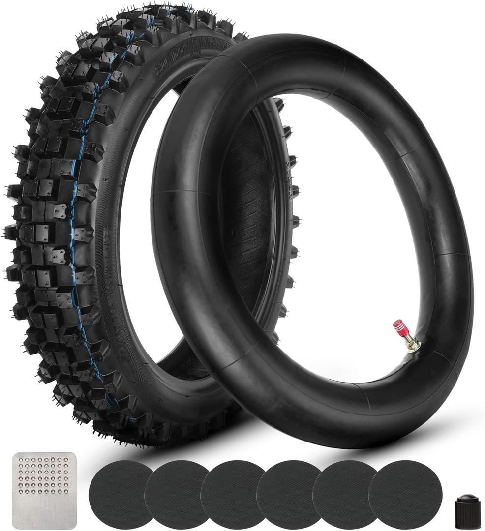GREHUA 3.00-12 80/100-12 Dirt Bike Tire Inner Tube 12 Inch Rear for SSR 90cc 110cc 125cc PW80 CRF70 CRF110 XR70 KLX110 KX65 TTR90 TTR110 JR80 Baja DR70 Coolster QG-214 Off Road Motocross Heavy Duty
