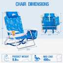 Old Bahama Bay Backpack Beach Chair, Aluminum Lightweight Reclining 5-Position Lounge Chair for Adults Heavy Duty Support 400 LBS Portable Folding with Cooler Bag Camping Chair for Sand Outdoor