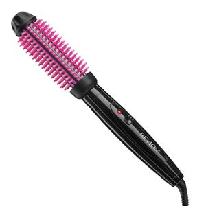 REVLON Silicone Bristle Heated Hair Styling Brush | Fast, Long Lasting Volume for Easy Styling | 1" Barrel for Full Body and Smooth Styles (Black/Pink)