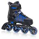 Nattork Adjustable Blades Roller Skates for Adults Women and Men,Outdoor & Indoor Black Inline Skates for Kids,Boys,Beginners,Size 6.5 7 7.5 8