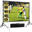Outdoor Projector Screen with Stand, 180 inch Indoor Movie Screen 16:9 4K Rear Front Portable Projection Screen, Quick Setup Foldable Travel Home Theater Screen with Carry Bag for Backyard Camping