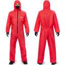 Medtecs Hazmat Suits Disposable - with Collar - Fabric Passed AAMI Level 4 Coverall for Biohazard Chemical Protection | S