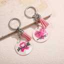 Remuuly 32 Set Breast Cancer Awareness Keychains Pink Ribbon Gifts Breast Cancer Accessories Survivor Party Favors for Women Pink Ribbon Keychains with Hope Cards and Organza Bags