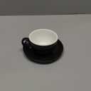 Ceramic Cup and Saucer Cappuccino Latte Art and Manual Brew Coffee (Matte Black, 8.5 oz)