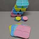 4 Pcs Snack Box Containers Set, Reusable 4 Compartment Lunchable Container with 2Pcs Sauce Containers, Stackable BPA-Free Bento Box for School, Work, Travel (4 Color)