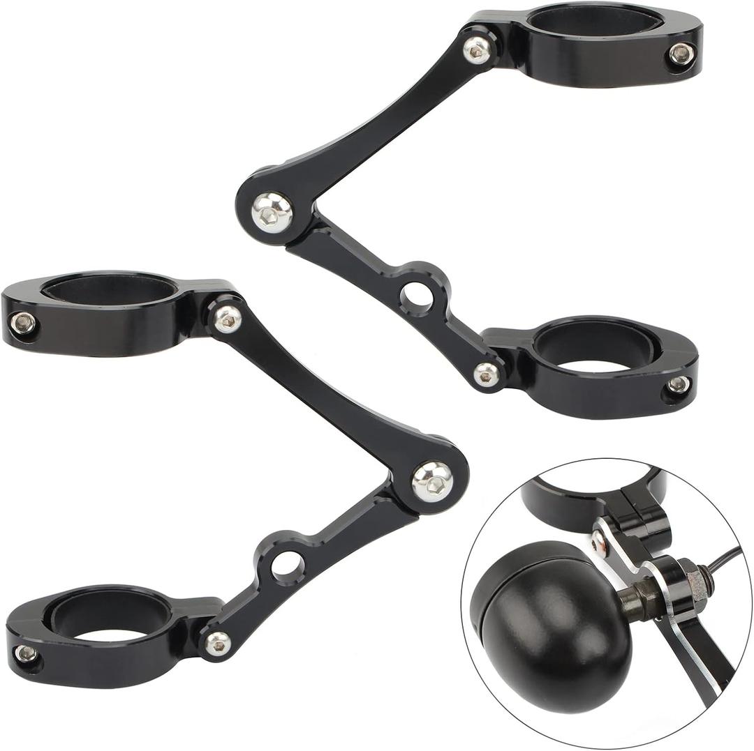 Universal Motorcycle Headlight Bracket 50-54mm Fork Brackets Mount Tube Clamp CNC Black for Harley Indian Victory Honda Yamaha Kawasaki Suzuki Ducati Cafe Racer Chopper Bobber