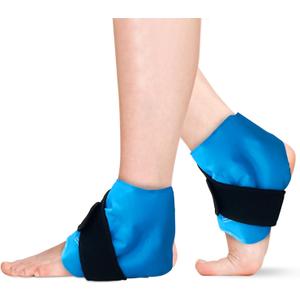 2 Ankle Ice Pack Wrap for Swelling, Reusable Gel Ice Pack for Ankle Injuries, Cold Compress Therapy for Foot Pain Relief, Achilles Tendonitis, Plantar Fasciitis, Sprains