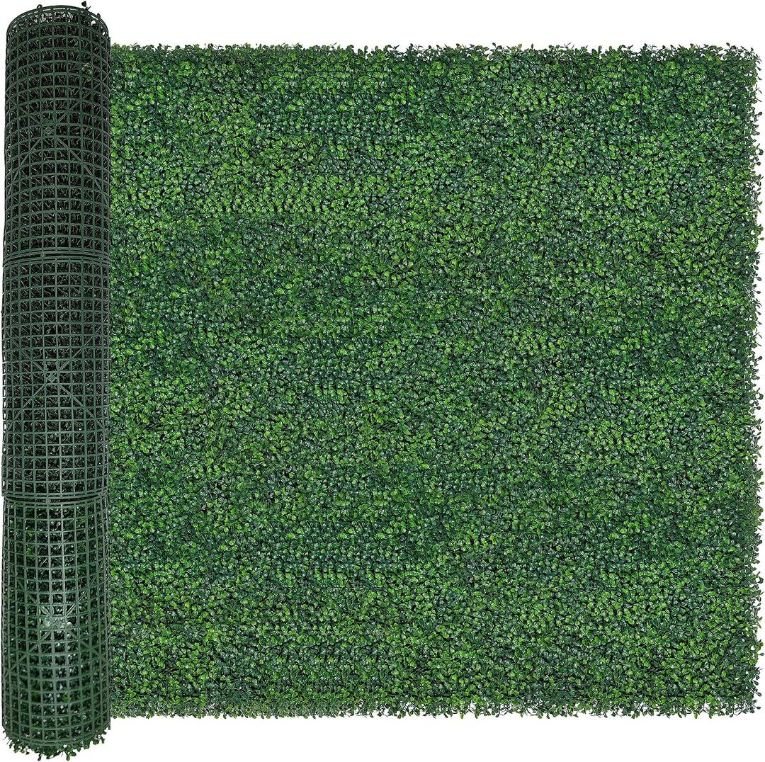 ODTORY Artificial Boxwood Roll,48x120 in (40 sqft) UV-Anti Faux Ivy Boxwood Hedge Leaf Grass Wall for Patio Balcony Privacy, Garden, Backyard Greenery Wall Backdrop and Fence Decor