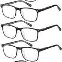NORPERWIS Reading Glasses 5 Pairs Quality Readers Spring Hinge Glasses for Reading for Men and Women (5BLACK, 5.00)