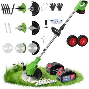 20000R Electric Weed Wacker, 850W Weed Eater, 42V 13000mAh Battery Powered Weed Trimmer, Cordless Lawn Mower,3 Types Blades & Wheels, Brush Cutter Grass Trimmer for Garden Yard