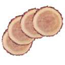 4Pcs Waterproof Tree Stump Placemats Heat Resistant Dining Table Mats Round Plastic Coasters for Dining Coffee Table Indoor Outdoor Use