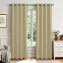 Joydeco Blackout Curtains for Bedroom 84 inch Long 2 Panels, Thermal Insulated Room Darkening Curtains with Grommets, Soft Window Drapes for Living Room (W52 x L84 Inch, Beige)