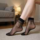 Aimery 10 Pairs Summer Women's Ankle Sheer Nylon Socks - Thin Soft, Reinforced Toe & Stylish Transparent Hosiery sheer socks