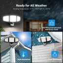 Lepro LED Security Lights, Outdoor Motion Sensor Light, Flood Lights with 3 Adjustable Heads, 270 Wide Lighting Angle, 27W 3200LM Super Bright, IP65 Waterproof for Yard Porch Garage, Black