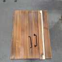 Ottoman Tray, Acacia Wood Serving Tray with Black Metal Handles, Great for Ottoman Tray, Food Tray, Breakfast Tray, Eating Tray
