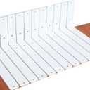 12 Pack - L 11" x H 6" x W1.5, 5mm Thick White L Shelf Bracket, Iron Shelf Brackets, Metal Shelf Brackets, Floating Shelf, Shelf Supports with Screws