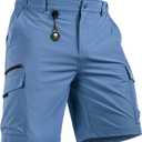 NORTHYARD Men's Cargo Hiking Shorts 9" Lightweight Outdoor Tactical Work Camping Sport Golf Casual Travel Fishing Multipocket (Blue, S)