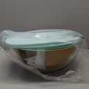 Glass Mixing Bowls with Lids Set, 8 Pieces Glass Salad Bowl Set with Lids(0.6QT,1.1QT,2.2QT,4QT) High Brosilicate Microwave Bowls for Kitchen Baking, Prepping Serving and Storage, Great Gift (Clear, Green)