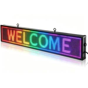 HCTCPALS P10 Outdoor LED Sign 39''x8'' Full-Color Programmable High-Brightness IP65 Waterproof LED Display with WiFi & USB Control,Scrolling Message Board for Business Advertising-Text/Image