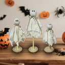 Halloween Ghost Decor - 3PCS Primitive Wooden Ghost Kit for Farmhouse Table Centerpieces Shelf Mantel Kitchen Decor (Set of 3, Natural)