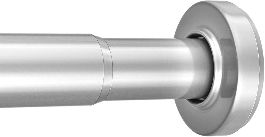 AmazerBath Spring Tension Shower Curtain Rod, 31-46.5 Inches Heavy Duty Tension Rod Rust Proof Bathroom Curtain Rod, Adjustable No Drill Easy Segmented Installation, Silver